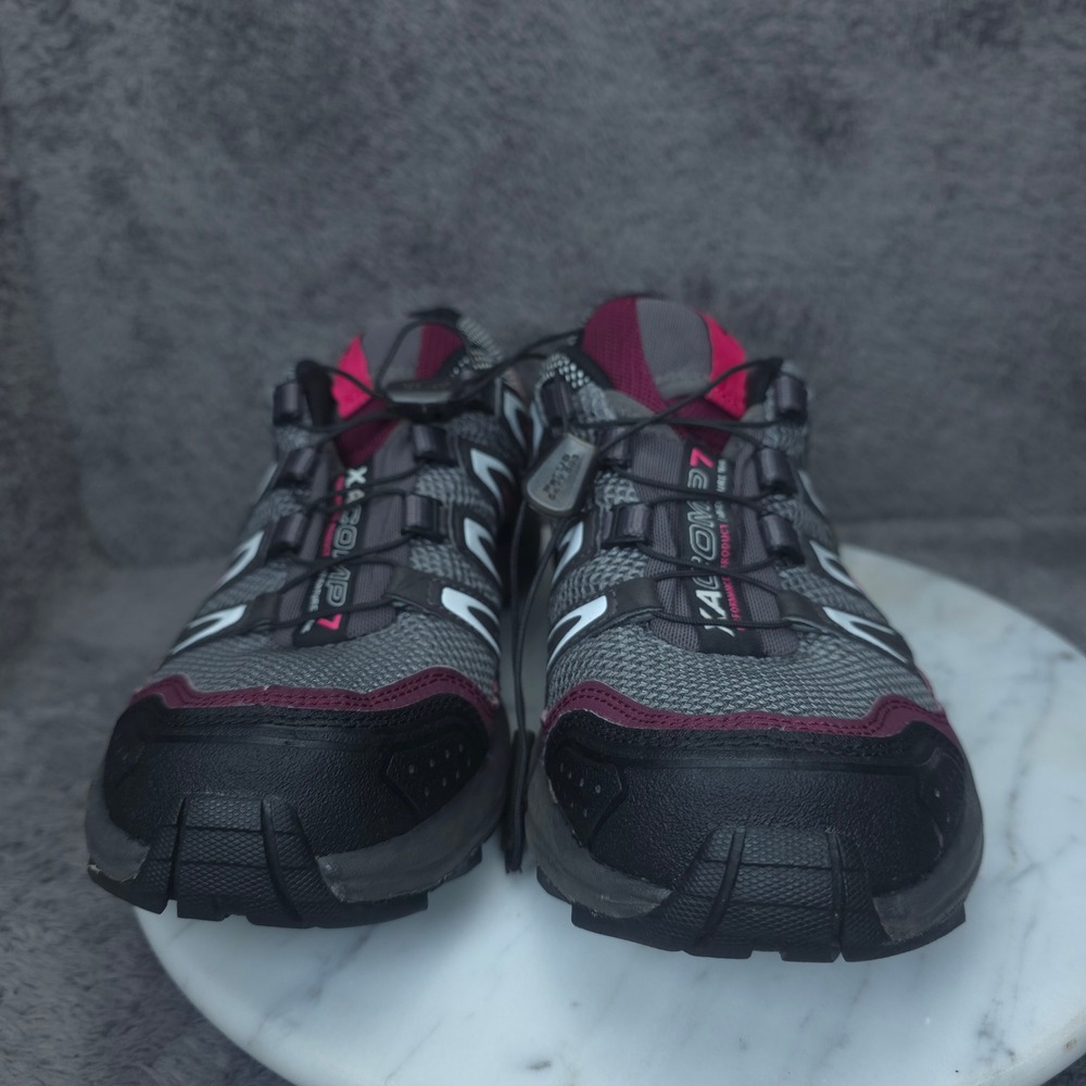 Salomon XA Comp 7 Shoes Womens 7.5 Grey Pink Trail Running Sneakers - Picture 2 of 11